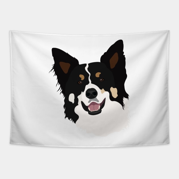 Border Collie Dog Face Tapestry by simonescha