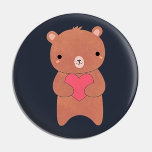 Kawaii Brown Bear T-Shirt Pin