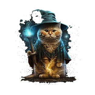 Magical Wizard Cat Fantasy Kitten T-Shirt