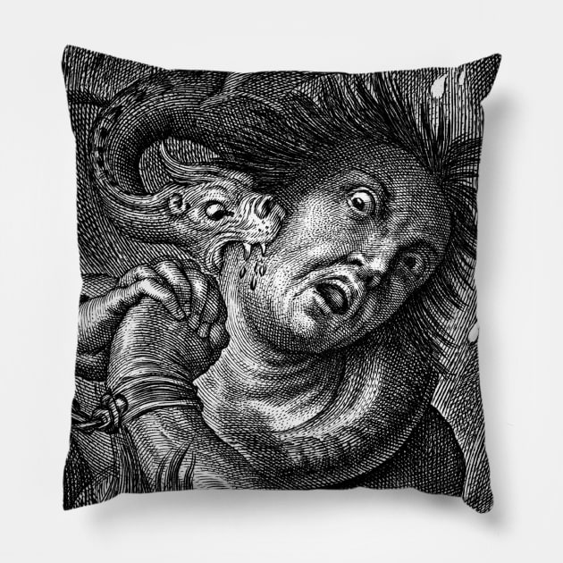 DEMON BITE HORROR Pillow by AtomicMadhouse