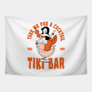 tiki bar orange Tapestry