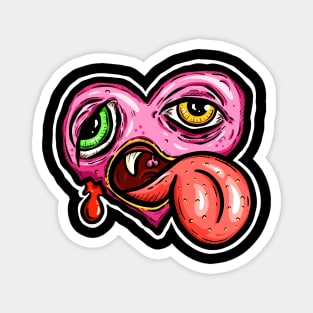 Zombie Heart Bug Tongue Pink Magnet