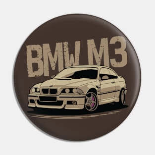 Bmw M3 E46 Drifting Vintage Car Pin