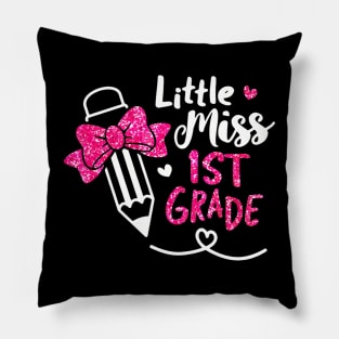 Little Miss 1st Grade Pencil Back To School First Day Girl Pillow