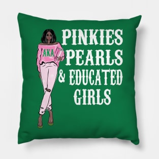 Pinkies Pearls and Educated Girls Pillow