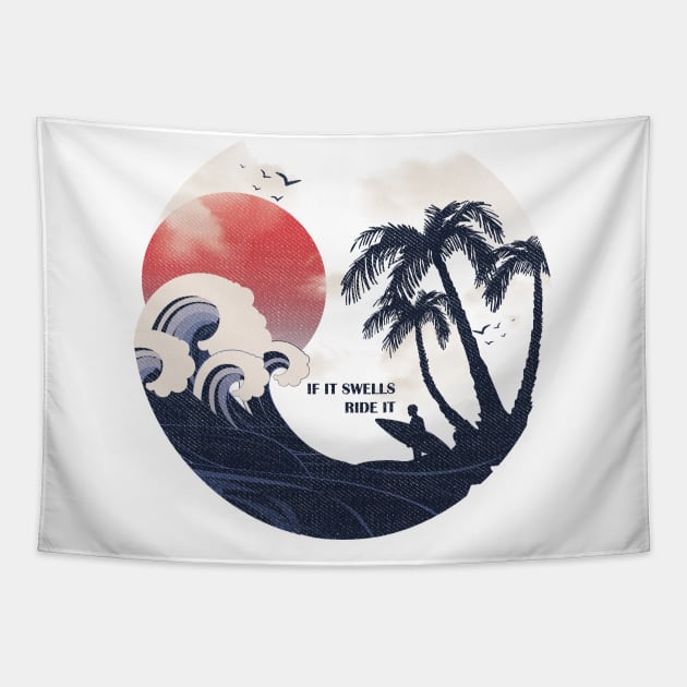 Surfing & Beach Clothing | Tough Day Surfing Tapestry by POD Anytime