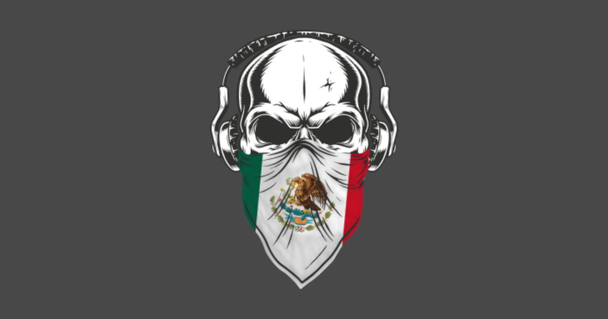 Cool Mexico Patriotic Skull Headphones W Mexican Flag By Millennialdude