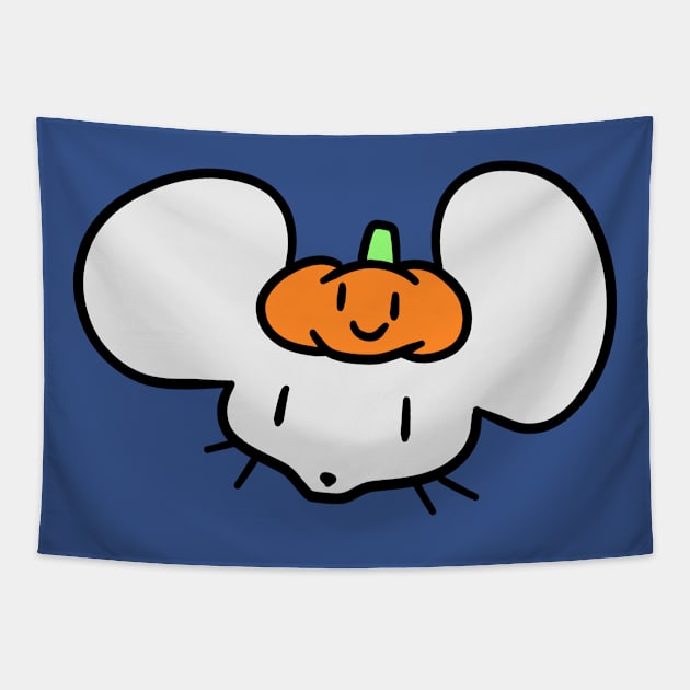 Pumpkin Mouse Face Tapestry by saradaboru