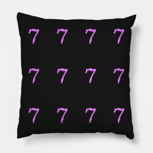 Pink Typewriter Number 7 Pillow