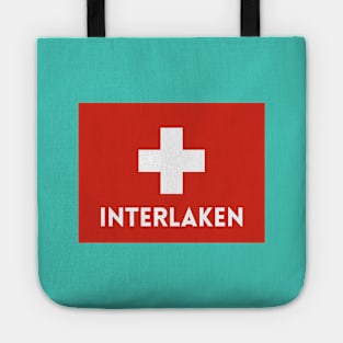 Interlaken City in Swiss Flag Tote