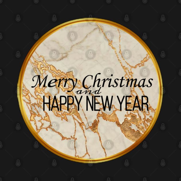 Merry Christmas and Happy New Year golden elegant design by AGRHouse