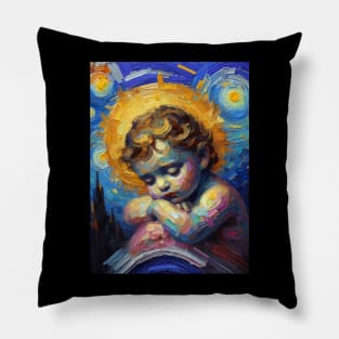 Baby jesus in starry night Pillow