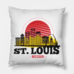 Retro St. Louis, Missouri Skyline Pillow