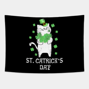 St Patricks  Day Cats Saint Pattys Women Men Kids Tapestry