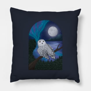 Mysterious Snowy Owl Pillow