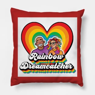 Rainbow Dreamcatcher Heart Logo Pillow