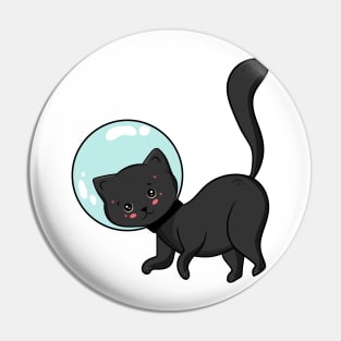 Cute cartoon black cat astronaut. Pin