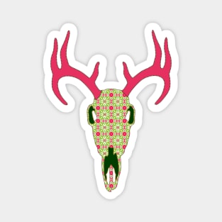 Floral Deer Skull Magnet