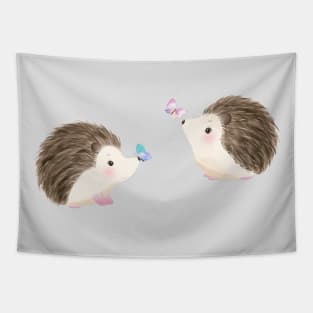 Cute Watercolor Hedgehogs Tapestry