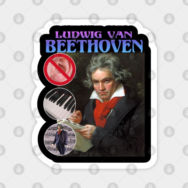 BEETHOVEN RAP TEE Ludwig Van Beethoven Cool Vintage Retro 90's Graphic Band T-Shirt Magnet by blueversion