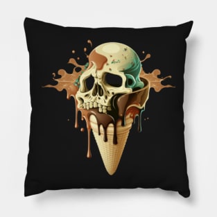 Ice Cream Skull Pillow