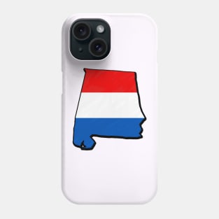 Red, White, and Blue Alabama Outline Phone Case