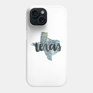 texas - calligraphy and abstract state outline Phone Case