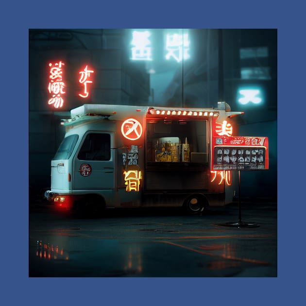 Cyberpunk Tokyo Ramen Food Truck by Grassroots Green