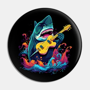 Shark Playing Violin Pin