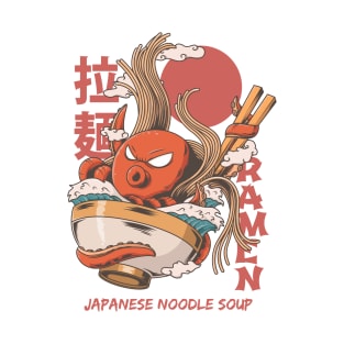 Asia Ramen Noodle Japanese Traditional Art Style T-Shirt