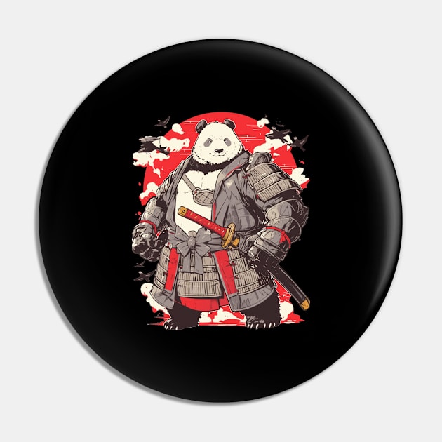 Japanese Panda Samurai - Panda Bear Japanese Pin by Anassein.os