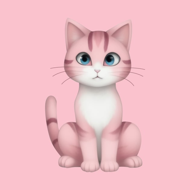 Sweet Pink Cat by Rishirt