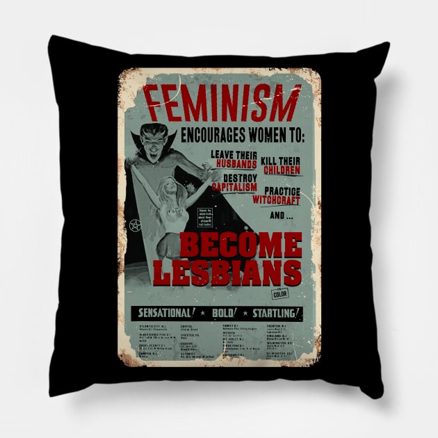 Lesbian Witchcraft Pillow by UnlovelyFrankenstein