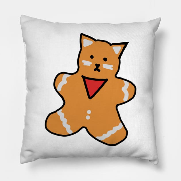 Gingerbread Merlin Cat Pillow by QuinnOliver