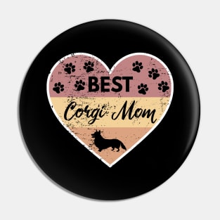 Best Corgi Mom Ever Vintage Dog Lover Mama Pin