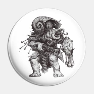 Octopus Warrior Chtulhu Inspiration Illustration Pin