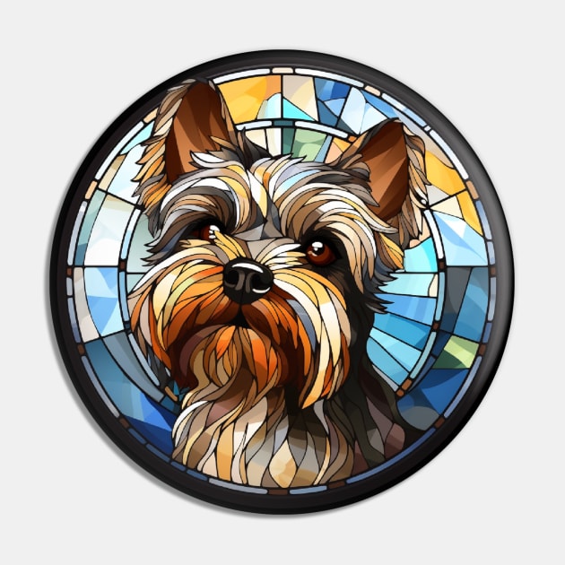 Stained Glass Yorkshire Terrier "Yorkie" Pin by Pixelchicken