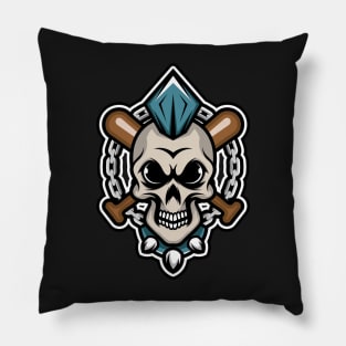 Skull punk illustration design Pillow