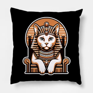 Egyptian Cat Goddess T-Shirt, Sphinx Cat Pharaoh Tee, Unisex Ancient Egypt Shirt, Casual Cotton Top, Gift for Cat Lovers Pillow