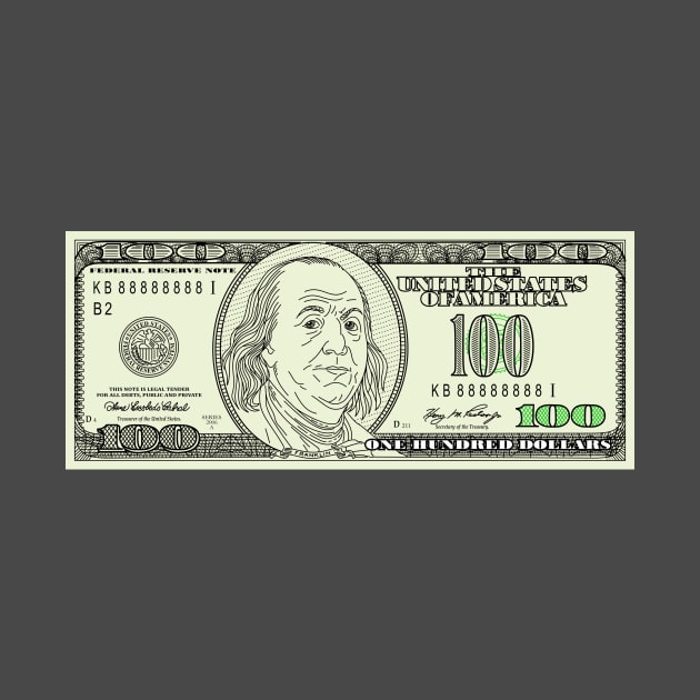 Benjamin Franklin 100 US Dollar by snewen