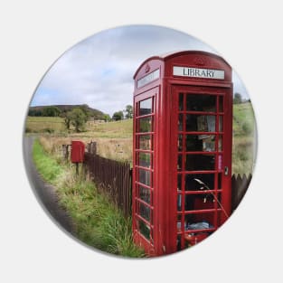 Red phone box library in Scotland Pin