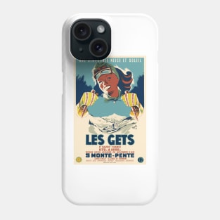 Les Gets, une symphonie neige et soleil, Ski Poster Phone Case