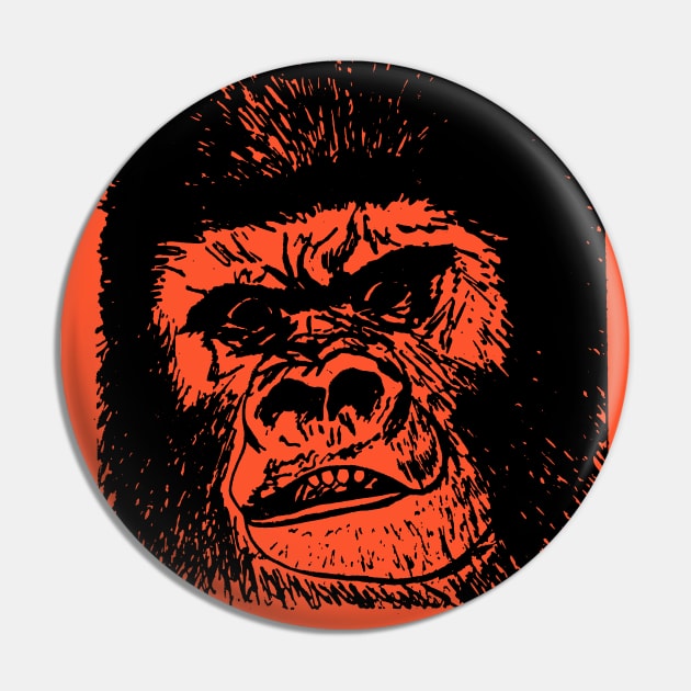 Kongo The Circus Gorilla - For Light Background Pin by MatchbookGraphics