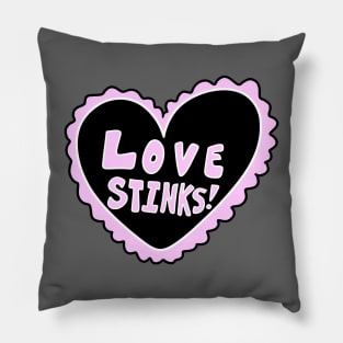 Love Stinks! Black Heart Valentine, made by EndlessEmporium Pillow