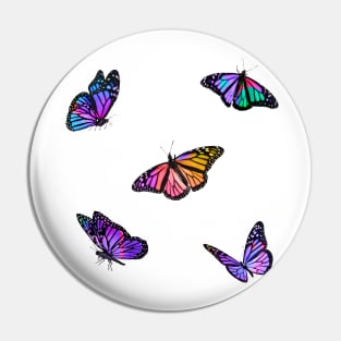 Purple Rainbow Butterflies Sticker Pack Pin