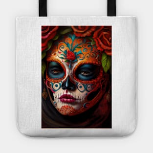 Day of the dead  - Women Mask Oil paint Tote