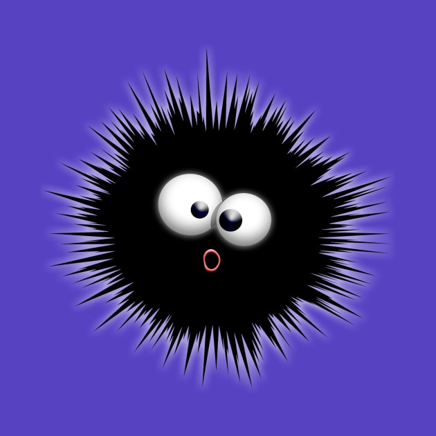 Sea Urchin Cartoon funny dazzled face by BluedarkArt