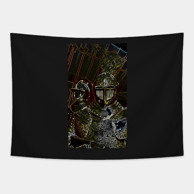 Knight In Shining Armour Tapestry by MagsWilliamson