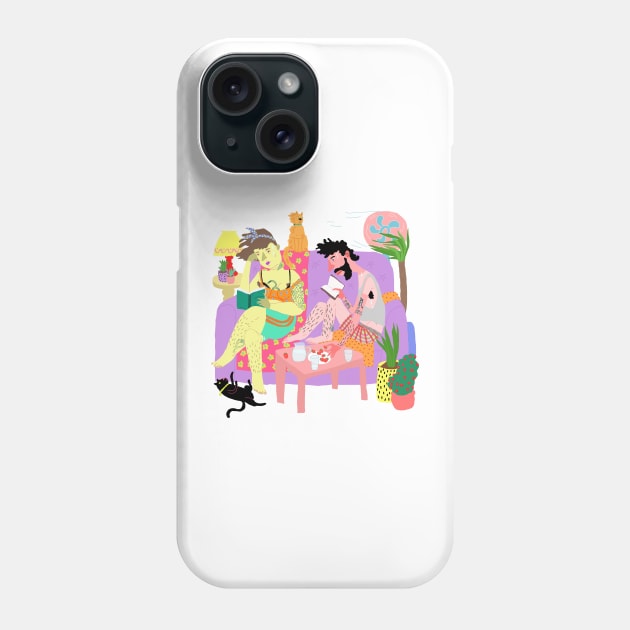 Couple on the couch Phone Case by ezrawsmith