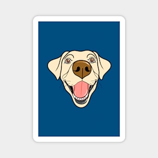 Laughing Labrador Portrait (blue version) Magnet